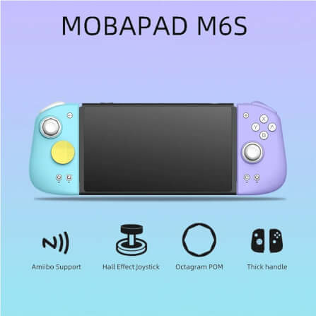 จอยเกมไร้สาย Mobapad Gemini M6S สีพาสเทล ม่วง/ฟ้า_4